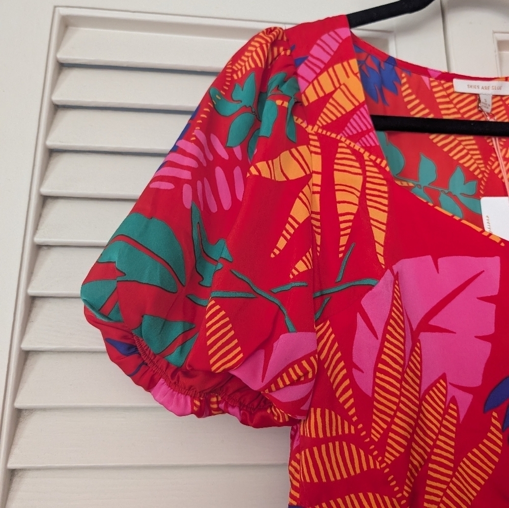 NWT Skies are Blue Vibrant Leaf Dress - Picture 2 of 7